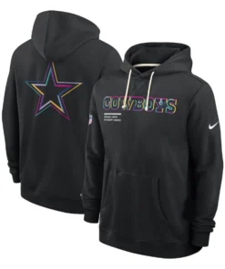 Dallas Cowboys Black 2025 Crucial Catch Sideline Standard Issue Dri-FIT Hoodie