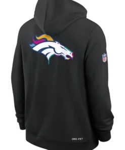 Denver Broncos Black 2025 Crucial Catch Sideline Dri-FIT Hoodie