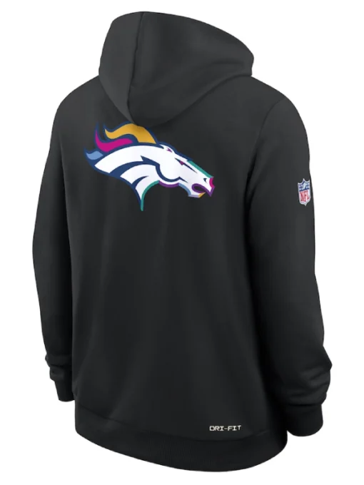 Denver Broncos Black 2025 Crucial Catch Sideline Dri-FIT Hoodie