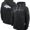 Denver Broncos Black 2025 Crucial Catch Sideline Standard Issue Dri-FIT Hoodie