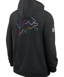 Detroit Lions Black 2025 Crucial Catch Sideline Dri-FIT Hoodie