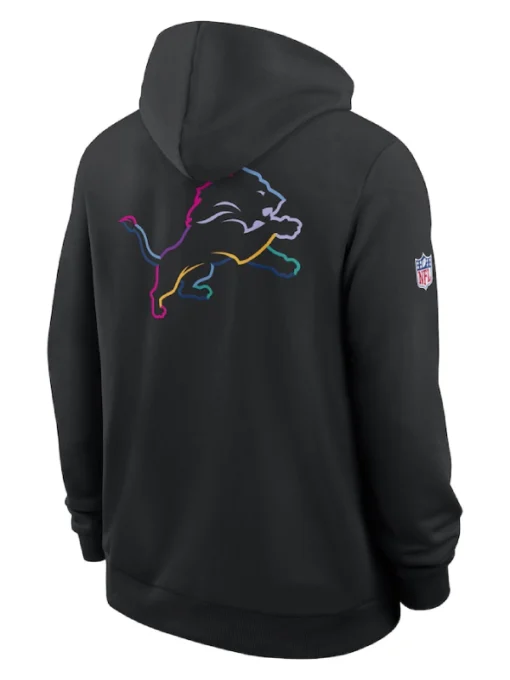 Detroit Lions Black 2025 Crucial Catch Sideline Dri-FIT Hoodie