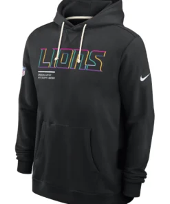 Detroit Lions Black 2025 Crucial Catch Sideline Hoodie