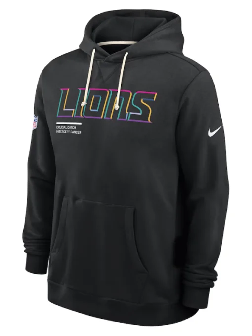 Detroit Lions Black 2025 Crucial Catch Sideline Hoodie