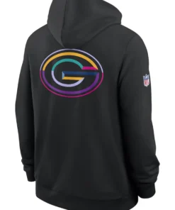 Green Bay Packers 2025 Black Crucial Catch Sideline Dri-FIT Hoodie