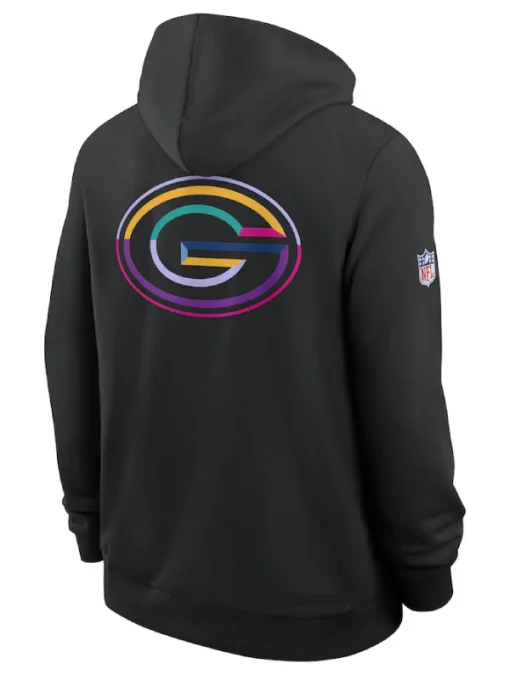 Green Bay Packers 2025 Black Crucial Catch Sideline Dri-FIT Hoodie