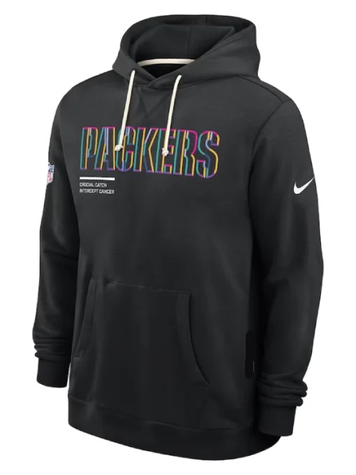 Green Bay Packers Black 2025 Crucial Catch Sideline Hoodie