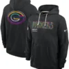 Green Bay Packers Black 2025 Crucial Catch Sideline Standard Issue Dri-FIT Hoodie