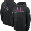 Houston Texans Black 2025 Crucial Catch Sideline Standard Issue Dri-FIT Hoodie
