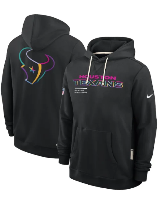 Houston Texans Black 2025 Crucial Catch Sideline Standard Issue Dri-FIT Hoodie