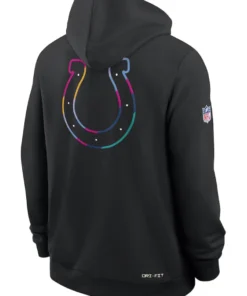 Indianapolis Colts Black 2025 Crucial Catch Sideline Dri-FIT Hoodie
