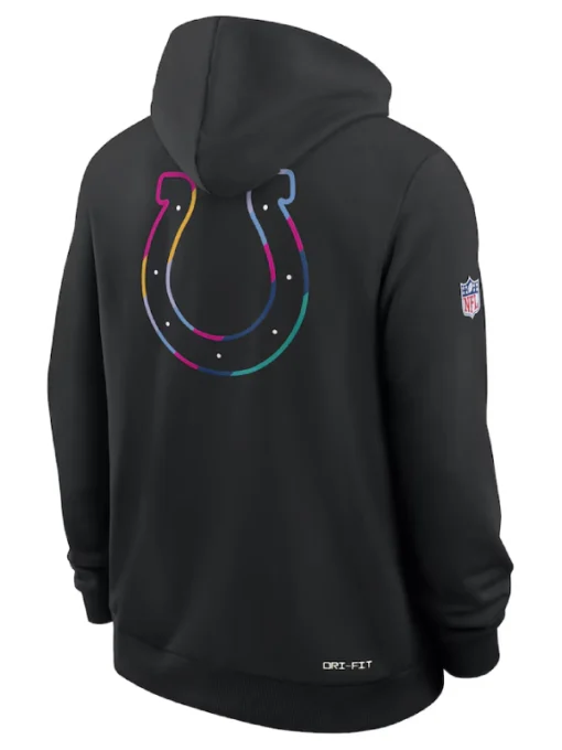 Indianapolis Colts Black 2025 Crucial Catch Sideline Dri-FIT Hoodie