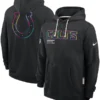 Indianapolis Colts Black 2025 Crucial Catch Sideline Standard Issue Dri-FIT Hoodie