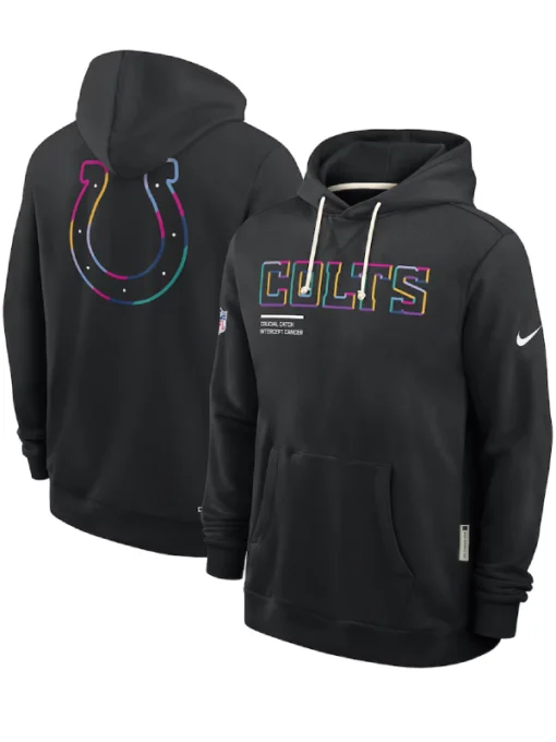 Indianapolis Colts Black 2025 Crucial Catch Sideline Standard Issue Dri-FIT Hoodie
