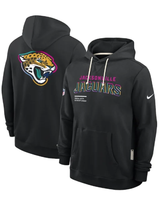 Jacksonville Jaguars Black 2025 Crucial Catch Sideline Standard Issue Dri-FIT Hoodie