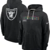Las Vegas Raiders Black 2025 Crucial Catch Sideline Standard Issue Dri-FIT Hoodie