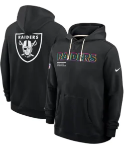 Las Vegas Raiders Black 2025 Crucial Catch Sideline Standard Issue Dri-FIT Hoodie