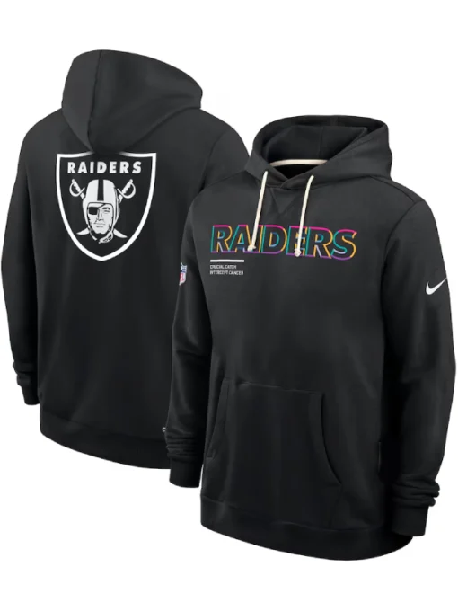 Las Vegas Raiders Black 2025 Crucial Catch Sideline Standard Issue Dri-FIT Hoodie