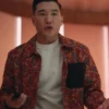 Loot Season 2 Joel Kim Booster Red Floral Shirt Jacket