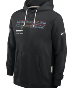 Los Angeles Chargers Black 2025 Crucial Catch Sideline Hoodie