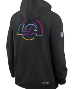 Los Angeles Rams Black 2025 Crucial Catch Sideline Dri-FIT Hoodie
