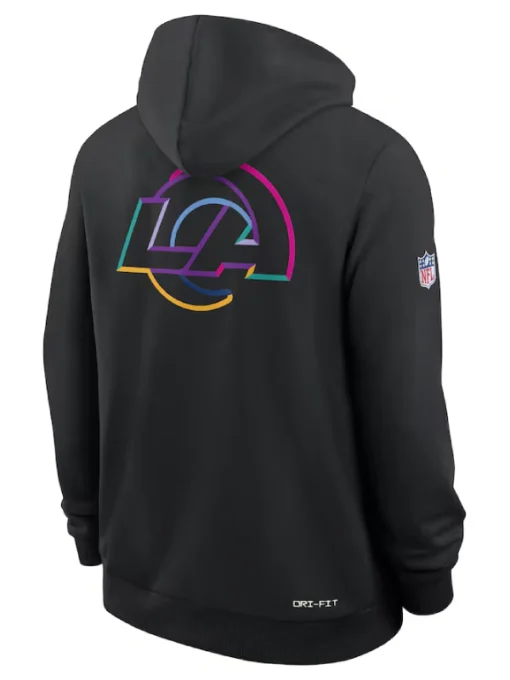 Los Angeles Rams Black 2025 Crucial Catch Sideline Dri-FIT Hoodie