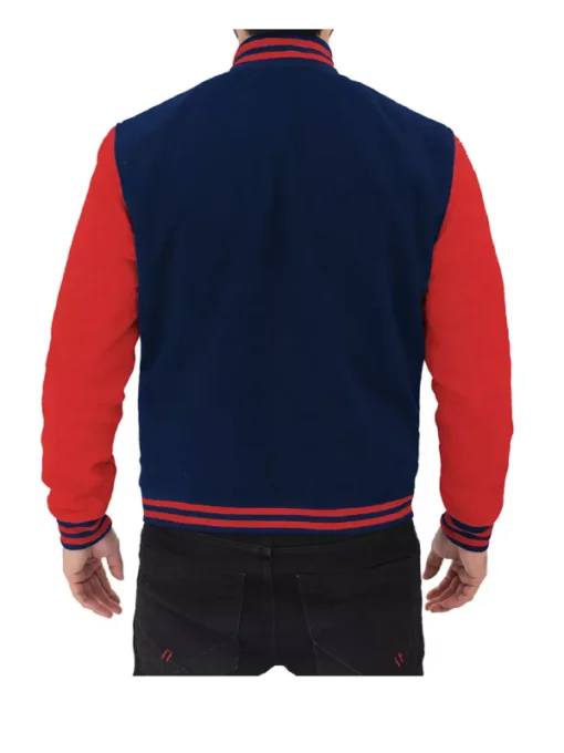Men’s Red And Blue Bomber Varsity Jacket