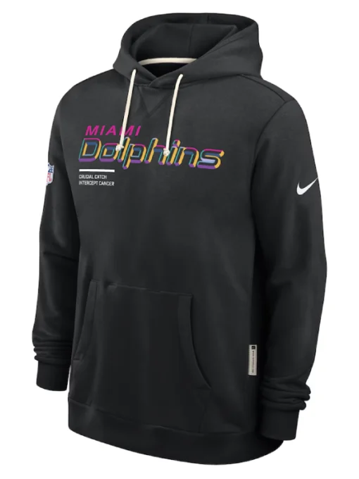 Miami Dolphins Black 2025 Crucial Catch Sideline Hoodie