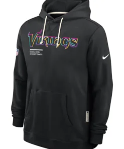Minnesota Vikings Black 2025 Crucial Catch Sideline Hoodie