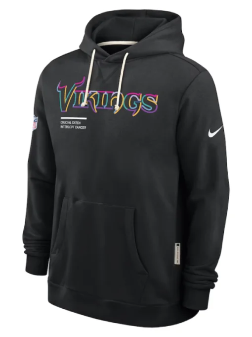 Minnesota Vikings Black 2025 Crucial Catch Sideline Hoodie
