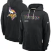 Minnesota Vikings Black 2025 Crucial Catch Sideline Standard Issue Dri-FIT Hoodie