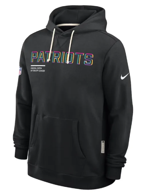 New England Patriots Black 2025 Crucial Catch Sideline Hoodie