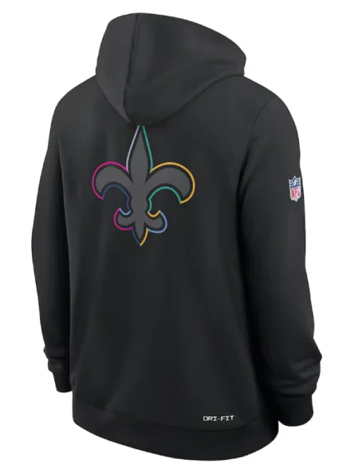 New Orleans Saints Black 2025 Crucial Catch Sideline Dri-FIT Hoodie