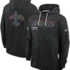 New Orleans Saints Black 2025 Crucial Catch Sideline Standard Issue Dri-FIT Hoodie