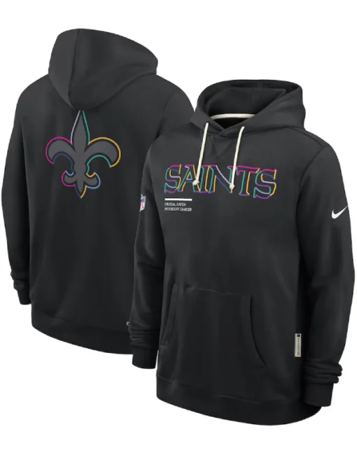 New Orleans Saints Black 2025 Crucial Catch Sideline Standard Issue Dri-FIT Hoodie