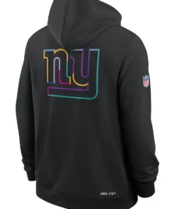 New York Giants Black 2025 Crucial Catch Sideline Dri-FIT Hoodie