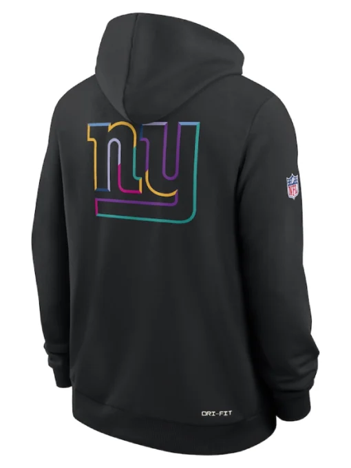 New York Giants Black 2025 Crucial Catch Sideline Dri-FIT Hoodie