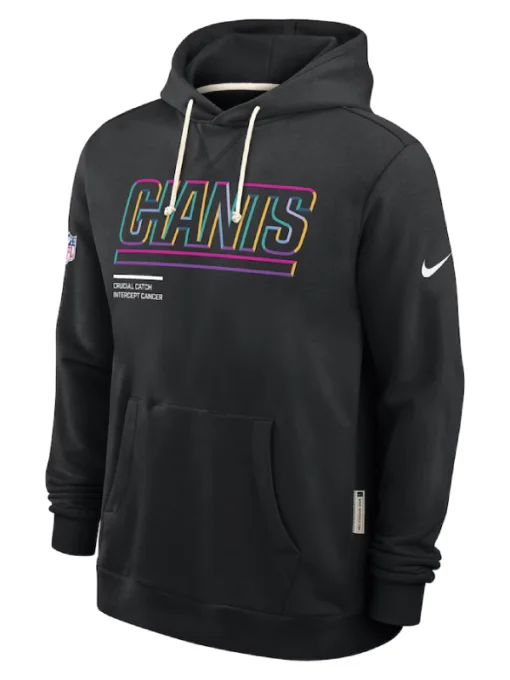 New York Giants Black 2025 Crucial Catch Sideline Hoodie