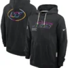 New York Jets Black NFL Crucial Catch Sideline Standard Issue Dri-FIT Hoodie