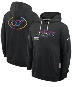 New York Jets Black NFL Crucial Catch Sideline Standard Issue Dri-FIT Hoodie