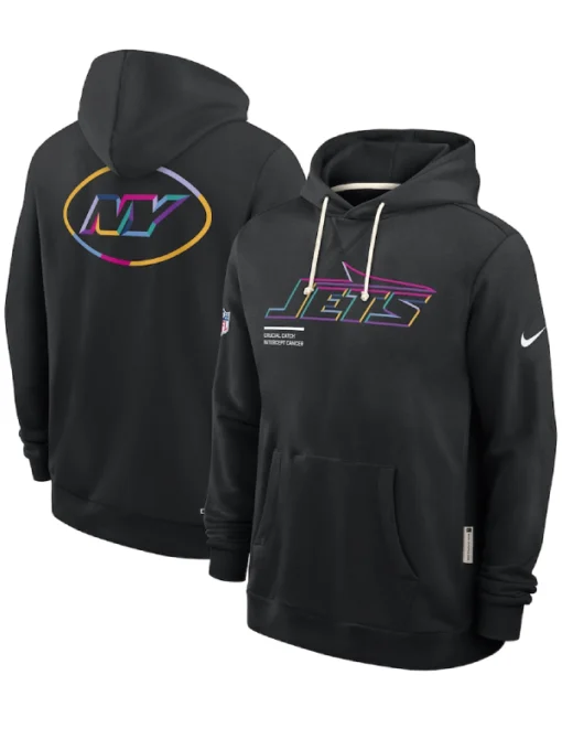 New York Jets Black NFL Crucial Catch Sideline Standard Issue Dri-FIT Hoodie