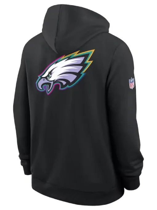 Philadelphia Eagles Black 2025 Crucial Catch Sideline Dri-FIT Hoodie