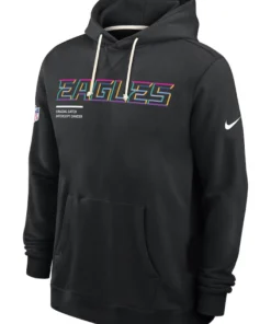 Philadelphia Eagles Black 2025 Crucial Catch Sideline Hoodie