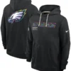 Philadelphia Eagles Black 2025 Crucial Catch Sideline Standard Issue Dri-FIT Hoodie