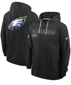 Philadelphia Eagles Black 2025 Crucial Catch Sideline Standard Issue Dri-FIT Hoodie