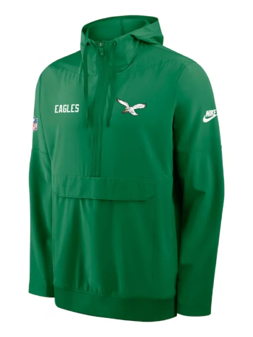 Philadelphia Eagles Green Sideline Alt Pack Anorak Half-Zip Hoodie Jacket