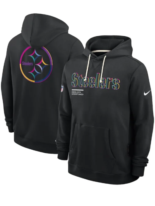 Pittsburgh Steelers Black 2025 Crucial Catch Sideline Standard Issue Dri-FIT Hoodie