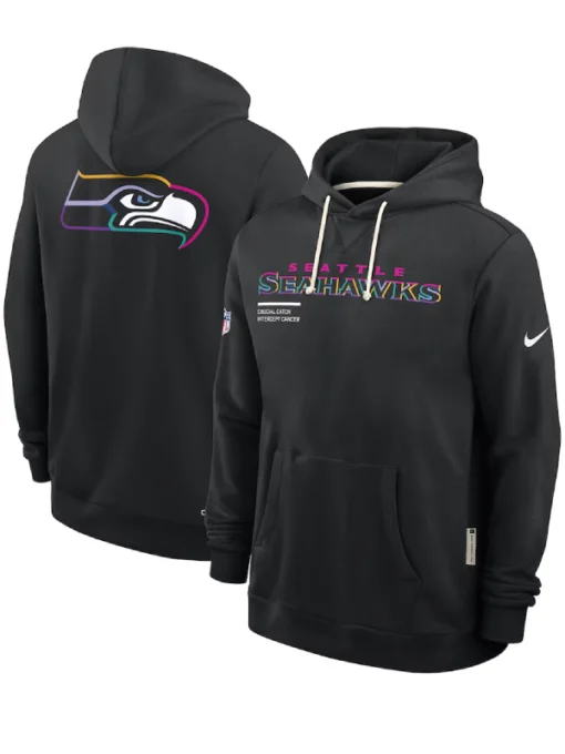 Seattle Seahawks Black 2025 Crucial Catch Sideline Standard Issue Dri-FIT Hoodie
