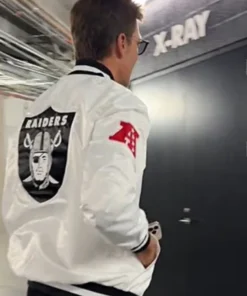 Tom Brady Las Vegas Raiders Bomber White Jacket