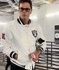 Tom Brady White Raiders Jacket